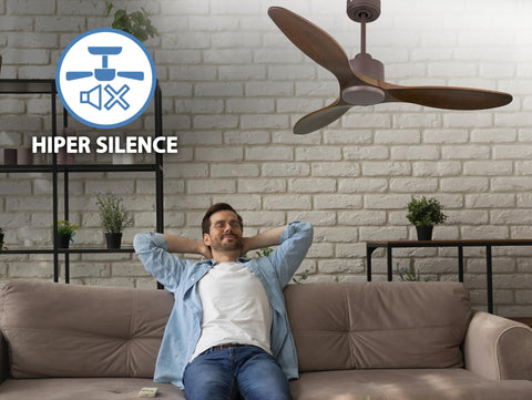 Ventilador de techo Reversible Termostato Wifi Motor DC Techos Inclinados Mando a Distancia Hypersilence Memoria 2