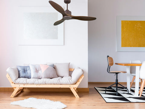 Ventilador de techo Reversible Termostato Wifi Motor DC Techos Inclinados Mando a Distancia Hypersilence Memoria 7