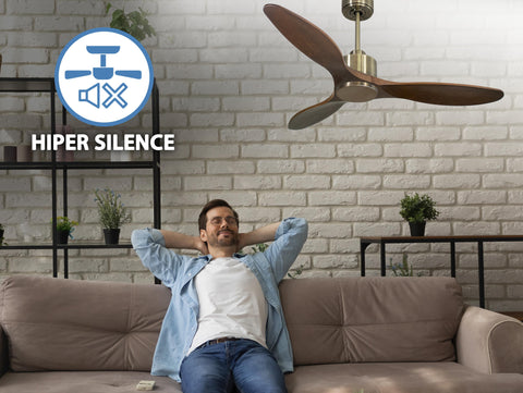 Ventilador de techo Reversible Termostato Wifi Motor DC Techos Inclinados Mando a Distancia Hypersilence Memoria 4