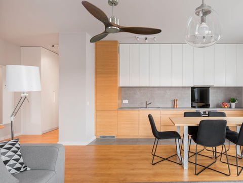 Ventilador de techo Reversible Termostato Wifi Motor DC Techos Inclinados Mando a Distancia Hypersilence Memoria 5