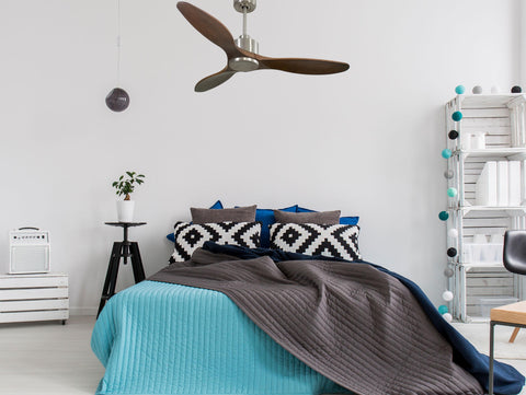 Ventilador de techo Reversible Termostato Wifi Motor DC Techos Inclinados Mando a Distancia Hypersilence Memoria 7