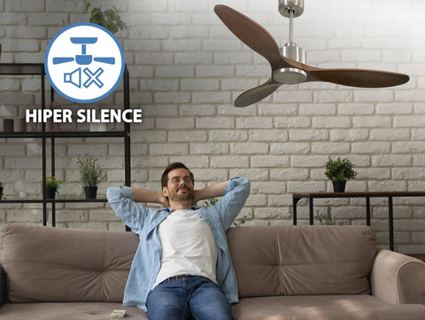 Ventilador de techo Reversible Termostato Wifi Motor DC Techos Inclinados Mando a Distancia Hypersilence Memoria 3