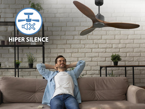 Ventilador de techo Reversible Termostato Wifi Motor DC Techos Inclinados Mando a Distancia Hypersilence Memoria 3