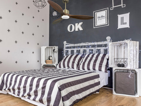 Ventilador de techo Reversible Termostato Dimable Wifi Motor DC Techos Inclinados Mando a Distancia Luz tres tonos Hypersilence Memoria 4