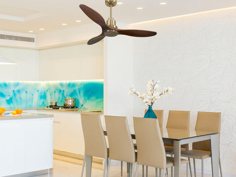 Ventilador de techo Reversible Termostato Wifi Motor DC Techos Inclinados Mando a Distancia Hypersilence Memoria 2