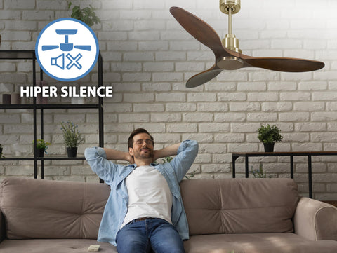 Ventilador de techo Reversible Termostato Wifi Motor DC Techos Inclinados Mando a Distancia Hypersilence Memoria 4