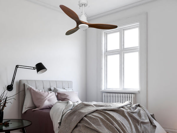 Ventilador de techo Reversible Termostato Wifi Motor DC Techos Inclinados Mando a Distancia Hypersilence Memoria 2