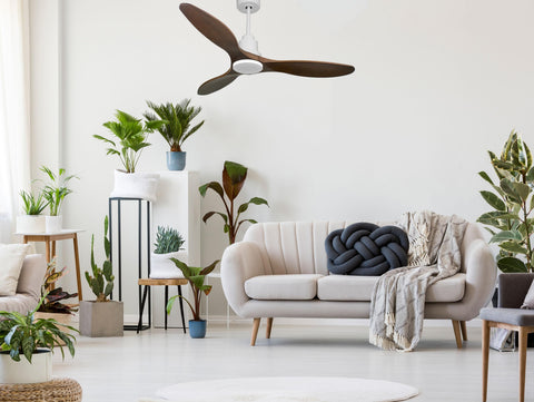 Ventilador de techo Reversible Termostato Wifi Motor DC Techos Inclinados Mando a Distancia Hypersilence Memoria 5