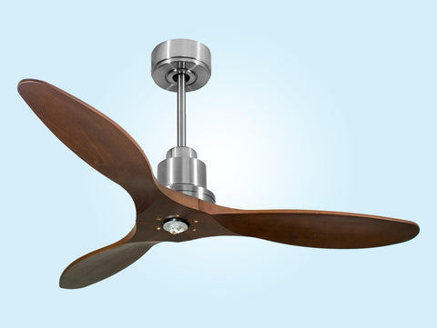 Ventilador de techo Reversible Termostato Dimable Wifi Motor DC Techos Inclinados Mando a Distancia Luz tres tonos Hypersilence Memoria 4