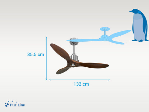 Ventilador de techo Reversible Termostato Dimable Wifi Motor DC Techos Inclinados Mando a Distancia Luz tres tonos Hypersilence Memoria 5