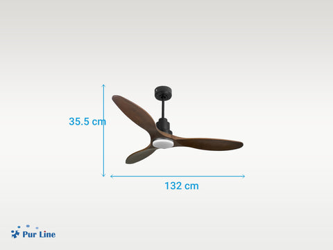 Ventilador de techo Reversible Termostato Dimable Wifi Motor DC Techos Inclinados Mando a Distancia Luz tres tonos Hypersilence Memoria 5