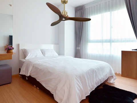 Ventilador de techo Reversible Termostato Dimable Wifi Motor DC Techos Inclinados Mando a Distancia Luz tres tonos Hypersilence Memoria 2