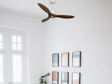 Ventilador de techo Reversible Termostato Dimable Wifi Motor DC Techos Inclinados Mando a Distancia Luz tres tonos Hypersilence Memoria 2