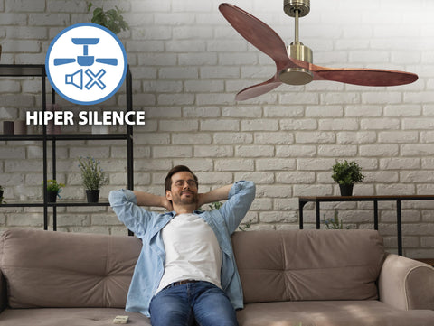 Ventilador de techo Reversible Termostato Wifi Motor DC Techos Inclinados Mando a Distancia Hypersilence Memoria 4