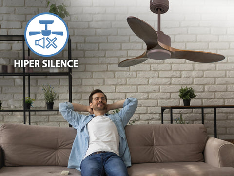 Ventilador de techo Reversible Termostato Wifi Motor DC Techos Inclinados Mando a Distancia Hypersilence Memoria 6