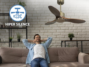Ventilador de techo Reversible Termostato Wifi Motor DC Techos Inclinados Mando a Distancia Hypersilence Memoria 3