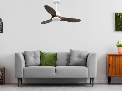 Ventilador de techo Reversible Termostato Wifi Motor DC Techos Inclinados Mando a Distancia Hypersilence Memoria 6