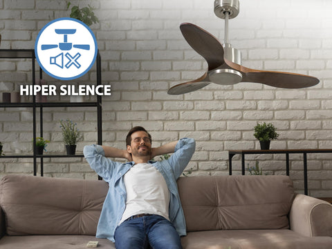 Ventilador de techo Reversible Termostato Wifi Motor DC Techos Inclinados Mando a Distancia Hypersilence Memoria 2