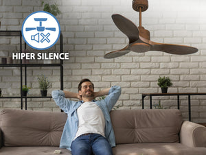 Ventilador de techo Reversible Termostato Wifi Motor DC Techos Inclinados Mando a Distancia Hypersilence Memoria 6