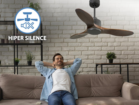 Ventilador de techo Reversible Termostato Wifi Motor DC Techos Inclinados Mando a Distancia Hypersilence Memoria 4