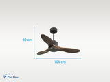Ventilador de techo Reversible Termostato Wifi Motor DC Techos Inclinados Mando a Distancia Hypersilence Memoria 5