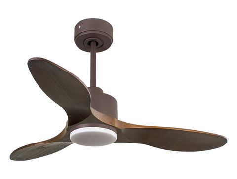 Ventilador de techo Reversible Termostato Dimable Wifi Motor DC Techos Inclinados Mando a Distancia Luz tres tonos Hypersilence Memoria 1