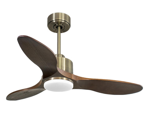 Ventilador de techo Reversible Termostato Dimable Wifi Motor DC Techos Inclinados Mando a Distancia Luz tres tonos Hypersilence Memoria 1
