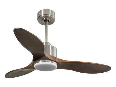 Ventilador de techo Reversible Termostato Dimable Wifi Motor DC Techos Inclinados Mando a Distancia Luz tres tonos Hypersilence Memoria 1