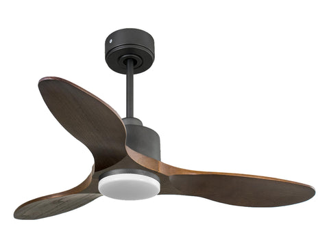 Ventilador de techo Reversible Termostato Dimable Wifi Motor DC Techos Inclinados Mando a Distancia Luz tres tonos Hypersilence Memoria 1