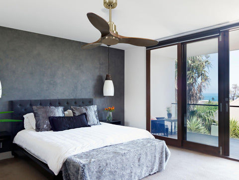 Ventilador de techo Reversible Termostato Wifi Motor DC Techos Inclinados Mando a Distancia Hypersilence Memoria 3