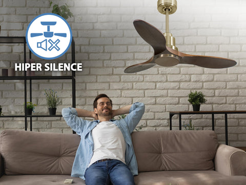 Ventilador de techo Reversible Termostato Wifi Motor DC Techos Inclinados Mando a Distancia Hypersilence Memoria 5