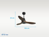 Ventilador de techo Reversible Termostato Wifi Motor DC Techos Inclinados Mando a Distancia Hypersilence Memoria 4