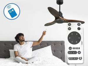 Ventilador de techo Reversible Termostato Wifi Motor DC Techos Inclinados Mando a Distancia Hypersilence Memoria 6