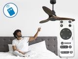Ventilador de techo Reversible Termostato Wifi Motor DC Techos Inclinados Mando a Distancia Hypersilence Memoria 6