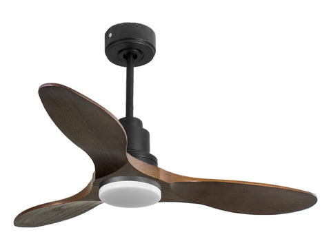 Ventilador de techo Reversible Termostato Dimable Wifi Motor DC Techos Inclinados Mando a Distancia Luz tres tonos Hypersilence Memoria 1