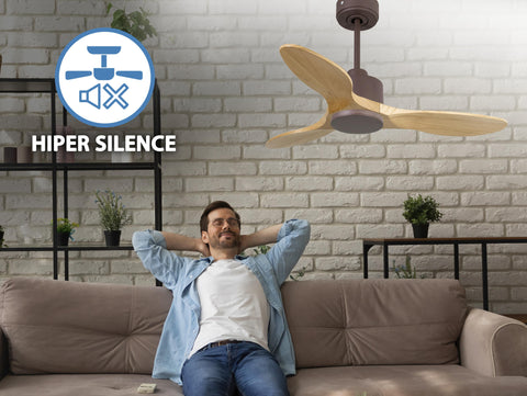 Ventilador de techo Reversible Termostato Wifi Motor DC Techos Inclinados Mando a Distancia Hypersilence Memoria 2