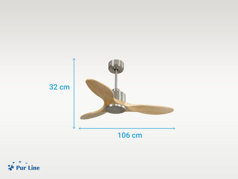 Ventilador de techo Reversible Termostato Wifi Motor DC Techos Inclinados Mando a Distancia Hypersilence Memoria 5