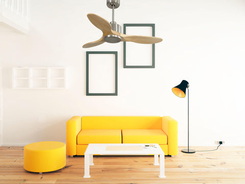 Ventilador de techo Reversible Termostato Wifi Motor DC Techos Inclinados Mando a Distancia Hypersilence Memoria 6