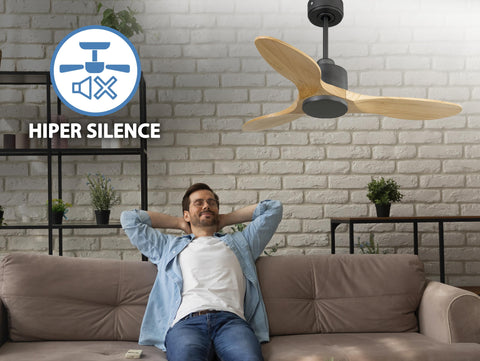 Ventilador de techo Reversible Termostato Wifi Motor DC Techos Inclinados Mando a Distancia Hypersilence Memoria 6