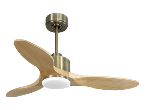 Ventilador de techo Reversible Termostato Dimable Wifi Motor DC Techos Inclinados Mando a Distancia Luz tres tonos Hypersilence Memoria 1