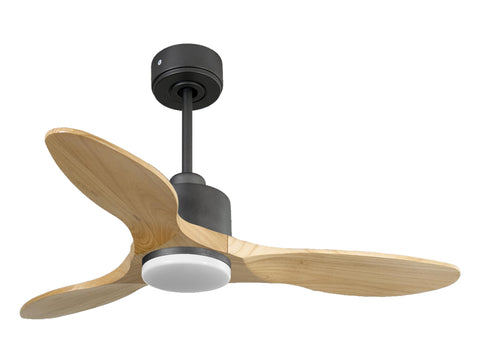 Ventilador de techo Reversible Termostato Dimable Wifi Motor DC Techos Inclinados Mando a Distancia Luz tres tonos Hypersilence Memoria 1