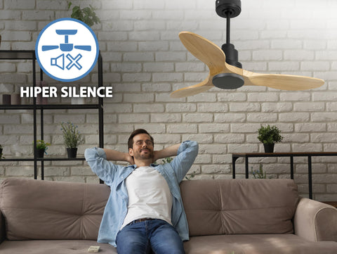 Ventilador de techo Reversible Termostato Wifi Motor DC Techos Inclinados Mando a Distancia Hypersilence Memoria 4