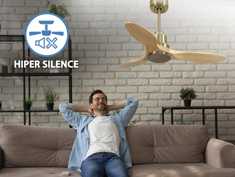 Ventilador de techo Reversible Termostato Wifi Motor DC Techos Inclinados Mando a Distancia Hypersilence Memoria 5