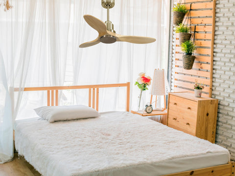 Ventilador de techo Reversible Termostato Wifi Motor DC Techos Inclinados Mando a Distancia Hypersilence Memoria 6