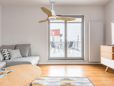 Ventilador de techo Reversible Termostato Wifi Motor DC Techos Inclinados Mando a Distancia Hypersilence Memoria 3