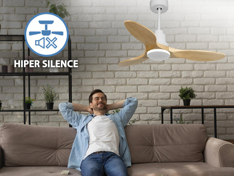 Ventilador de techo Reversible Termostato Wifi Motor DC Techos Inclinados Mando a Distancia Hypersilence Memoria 5