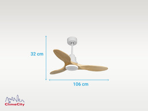 Ventilador de techo Reversible Termostato Wifi Motor DC Techos Inclinados Mando a Distancia Hypersilence Memoria 7