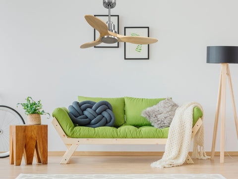 Ventilador de techo Reversible Termostato Wifi Motor DC Techos Inclinados Mando a Distancia Hypersilence Memoria 3