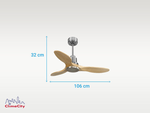 Ventilador de techo Reversible Termostato Wifi Motor DC Techos Inclinados Mando a Distancia Hypersilence Memoria 5