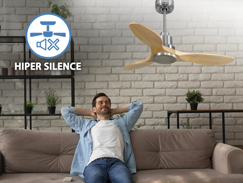 Ventilador de techo Reversible Termostato Wifi Motor DC Techos Inclinados Mando a Distancia Hypersilence Memoria 7